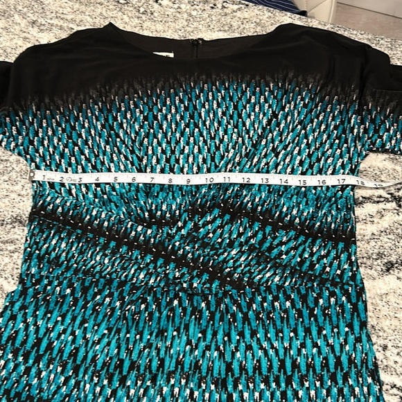 Anne Klein dress, size 12 blue/black/white design great for office/wedding - Picture 4 of 8